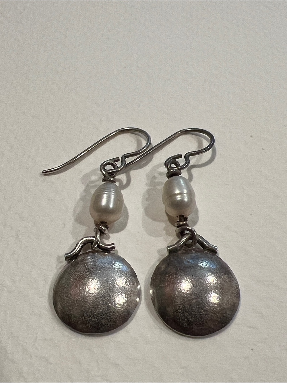 Sterling Silver Pearl Drop Earrings - White Pearl